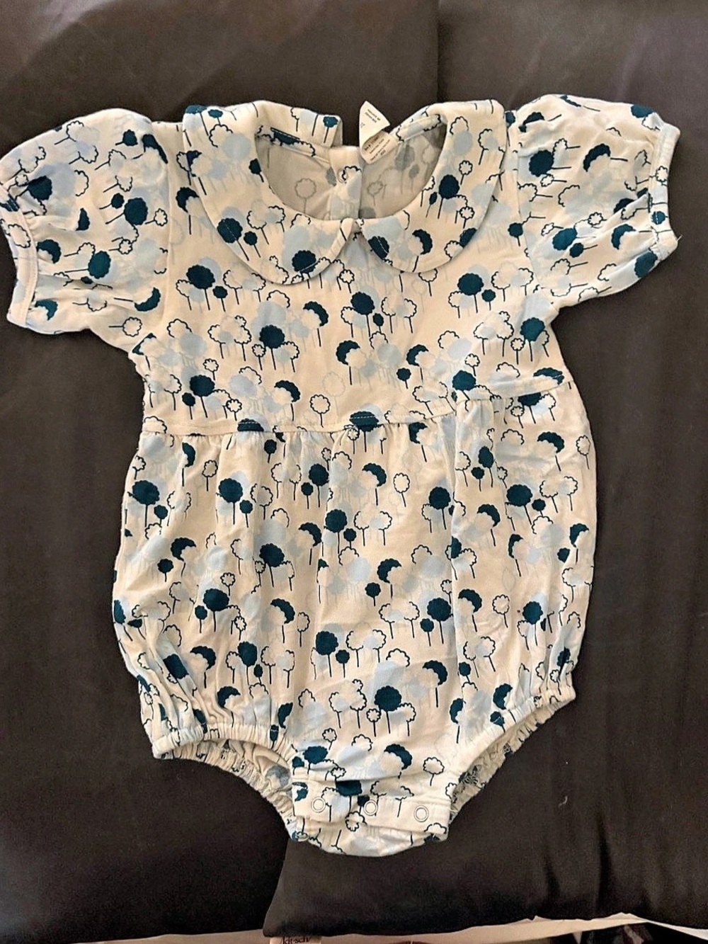 Kate Quinn Floral Alabaster & Blues Bubble Romper Size 2T~ (In Great Shape)